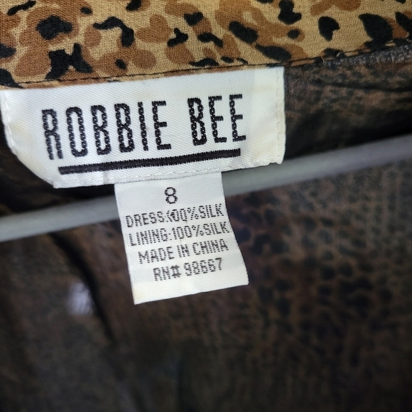 Vntg Robbie Bee Silk Animal Print Maxi Dress Size 8 - Picture 6 of 11